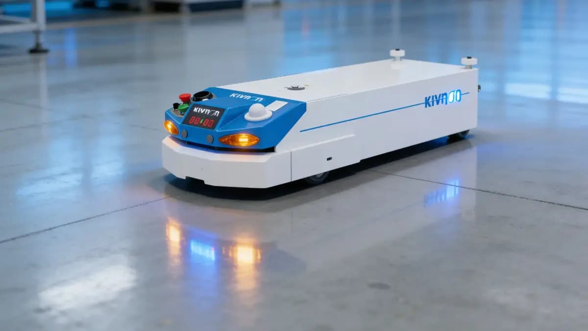 A Kivnon AGV in a factory