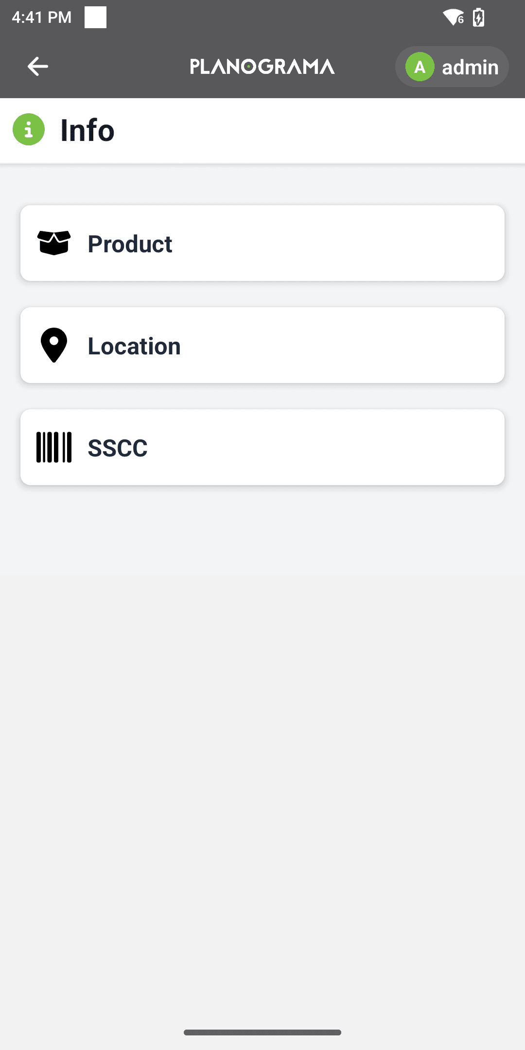 Scannen Sie einen Code und erhalten Sie das Produkt, den Lagerplatz oder die Palette, zu der es gehört.