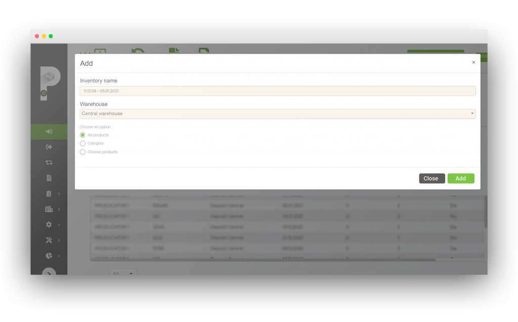 screenshot inventory control planograma