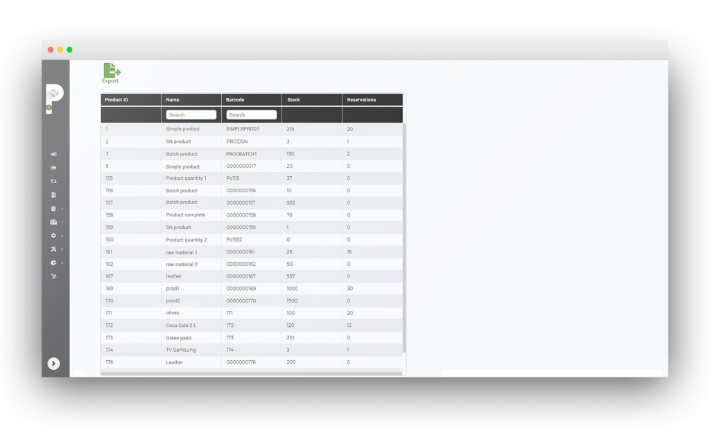screenshot inventory reporting planograma
